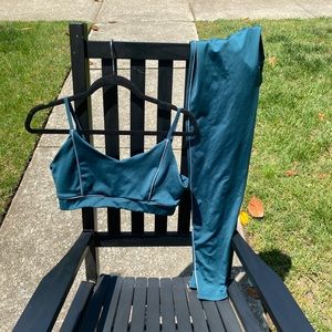 Blue and silver(reflective) workout set